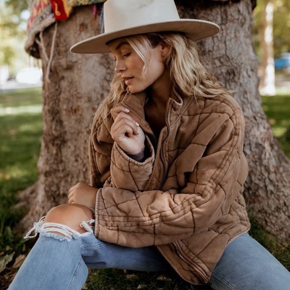 Rare Free People Quilted Dolman Jacket 